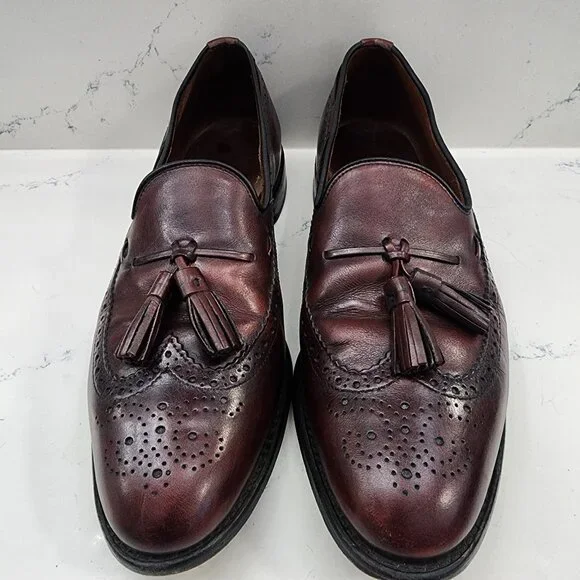 Allen Edmonds Shoes Men 12D Manchester Wingtip Tassel Loafers Allen Edmonds Manchester Mens Cordovan Wingtip Tassel  main image 4